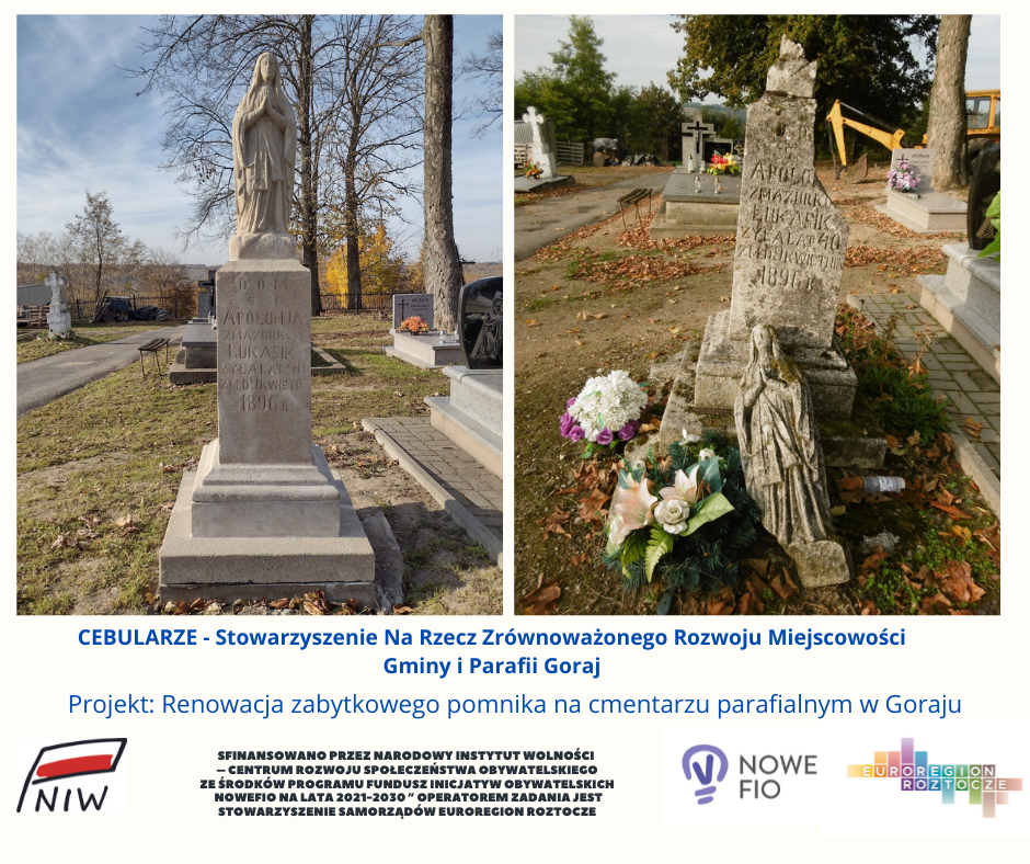 Renowacja zabytkowego pomnika na cmentarzu parafialnym w Goraju